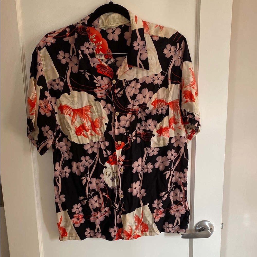 Vintage Japanese surf short sleeve button down